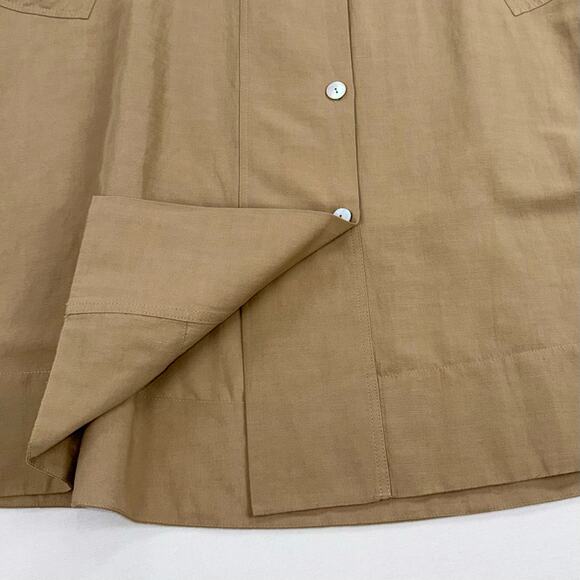 Vince Women's Utility Linen Cotton Blend Midi Skirt Size 12 Sandstorm Tan - Picture 9 of 16